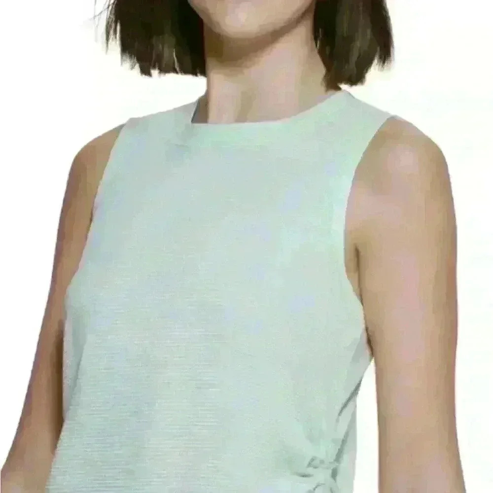 Calvin Klein Performance Mint Green Ruched‎ Sides Thermal Tank NWT